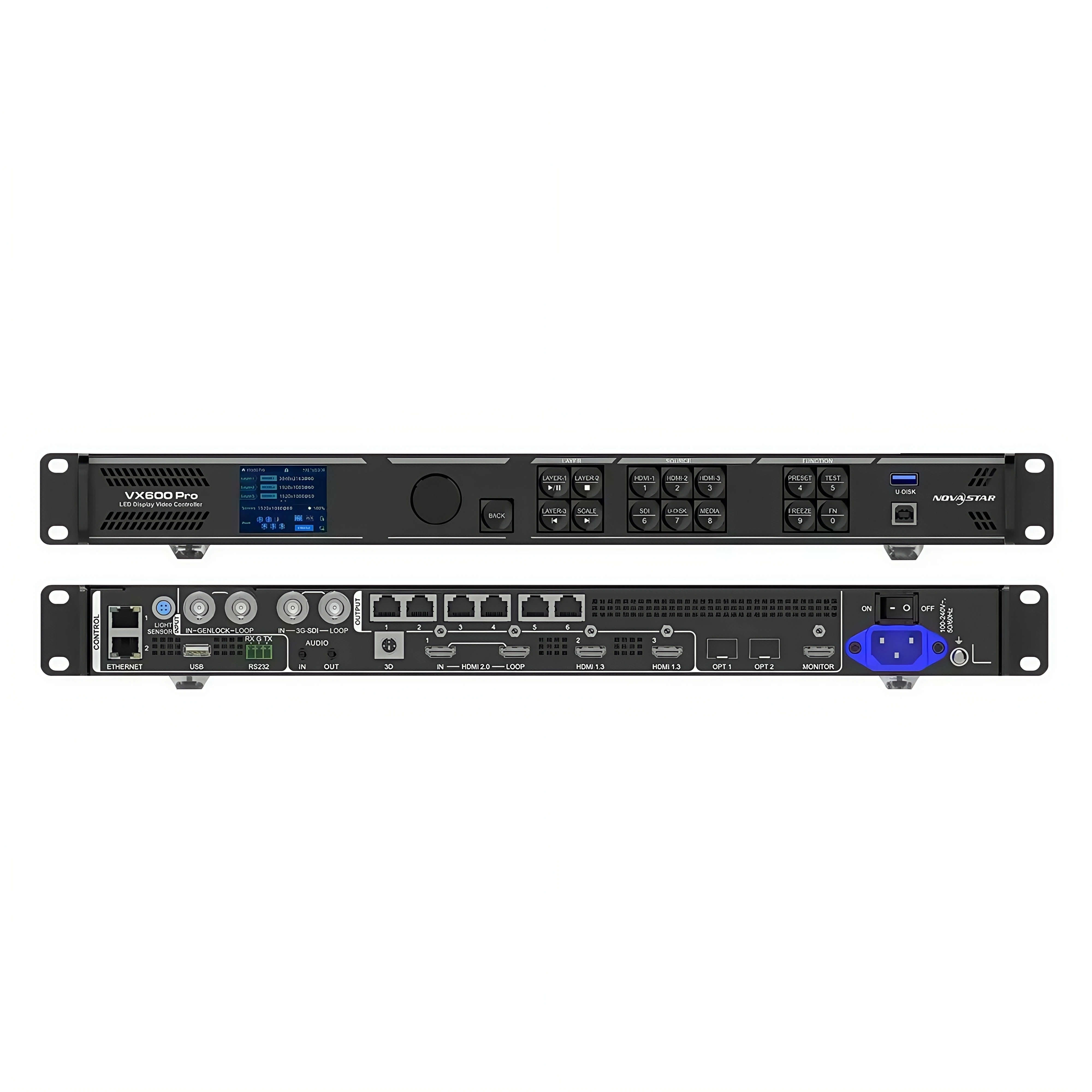 Novastar VX600 Pro 비디오 프로세서 풀 컬러 LED 패널 비디오 월 RGB 조명 표시는 HDMI DVI SDI 입력 컨트롤러를 지원합니다.