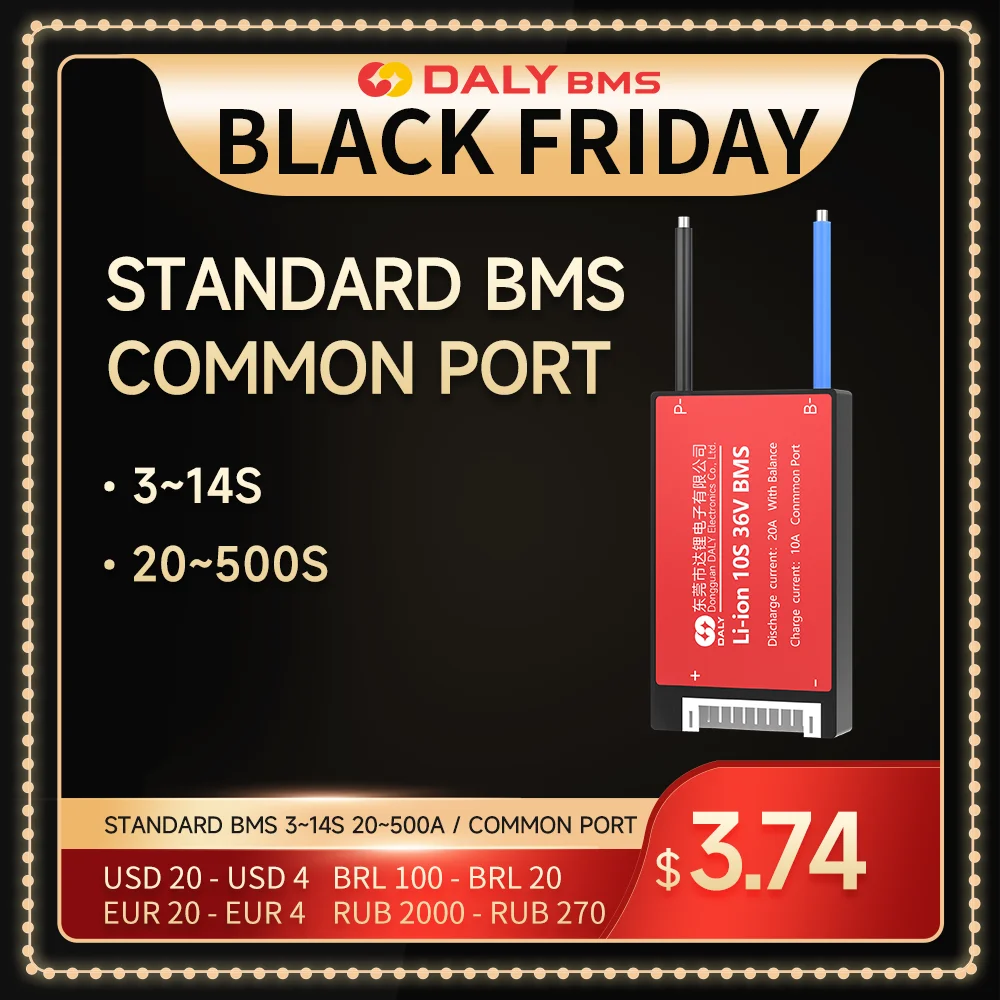 18650 BMS 10S 36V 12V 24V 48V 60V 4S 6S 7S 8S 13S 14S 15S 16S Li-Ion LiFePo4 LTO 60A 80A 100A 150A 200A BMS Balance
