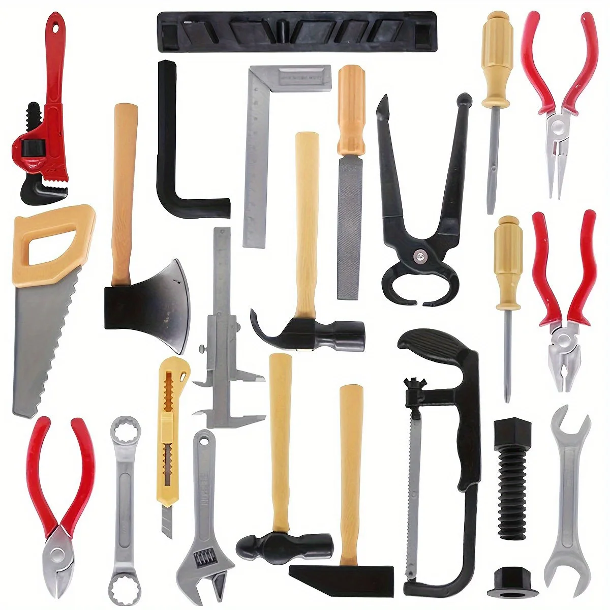 14 teile/satz Mini Kunststoff Ingenieur Bau Reparatur Tool Kit Simulation Reparatur Bohrer Schraubendreher Schraubenschlüssel Schraube Hammer ZSY