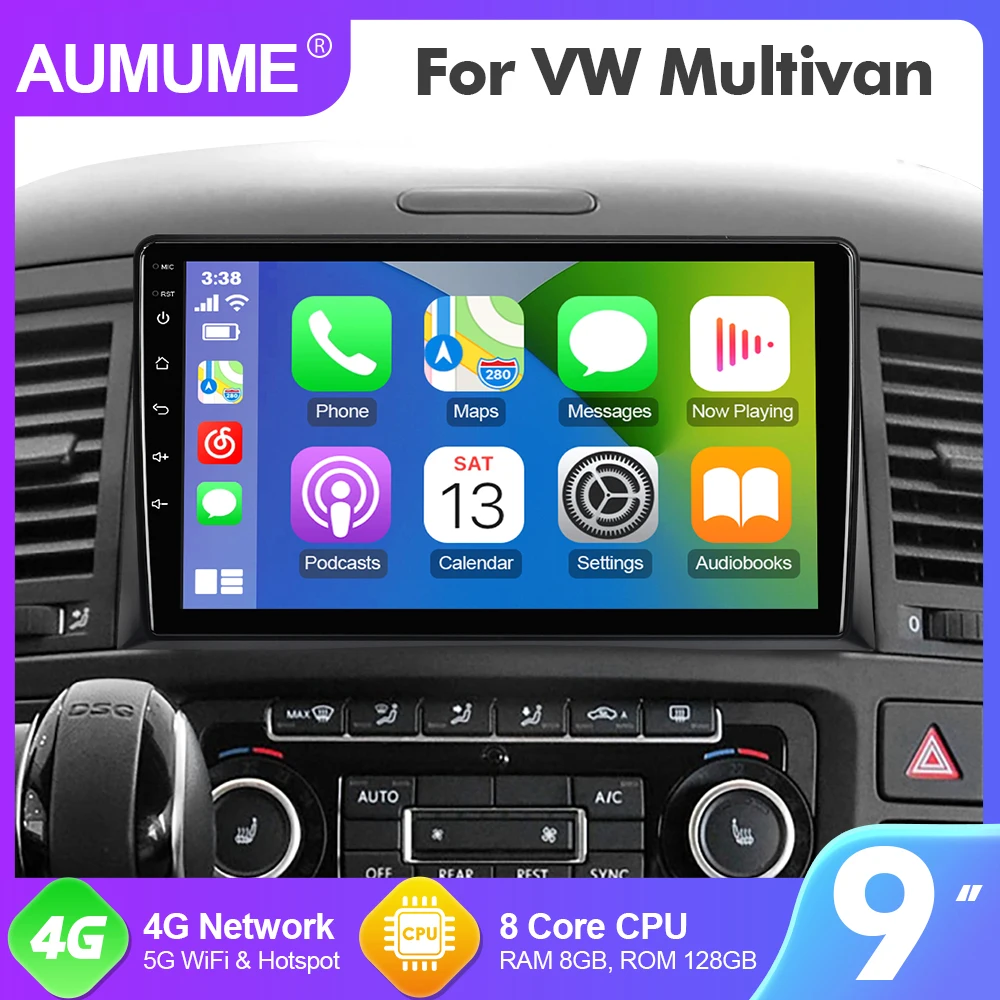 

AUMUME Radio Android 12 For Volkswagen Transportre/Multivan T5 2003-2015 Car Multimedia GPS Player 8 Core RAM 8GB RDS