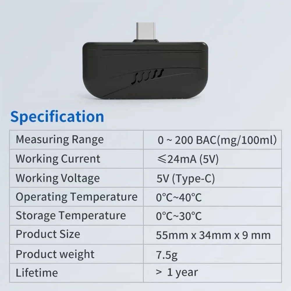 Portable Breathalyzer Mini Alcohol Detector Automatic Breath Alcohol Test Tool Portable alcohol detector automatic tester