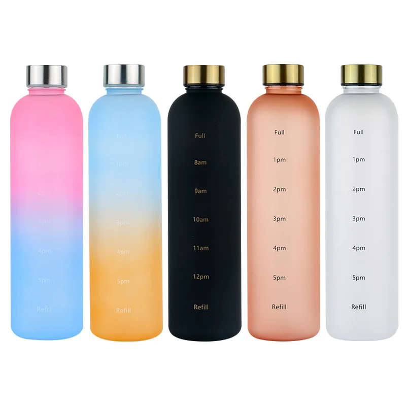 1L Gradient Plastic Cup Sports Water Bottle Portable Large Capacity Water Bottle Gym Fitness Outdoor Travel Drinking Bottles sports water bottle portable water bottle portable water jug