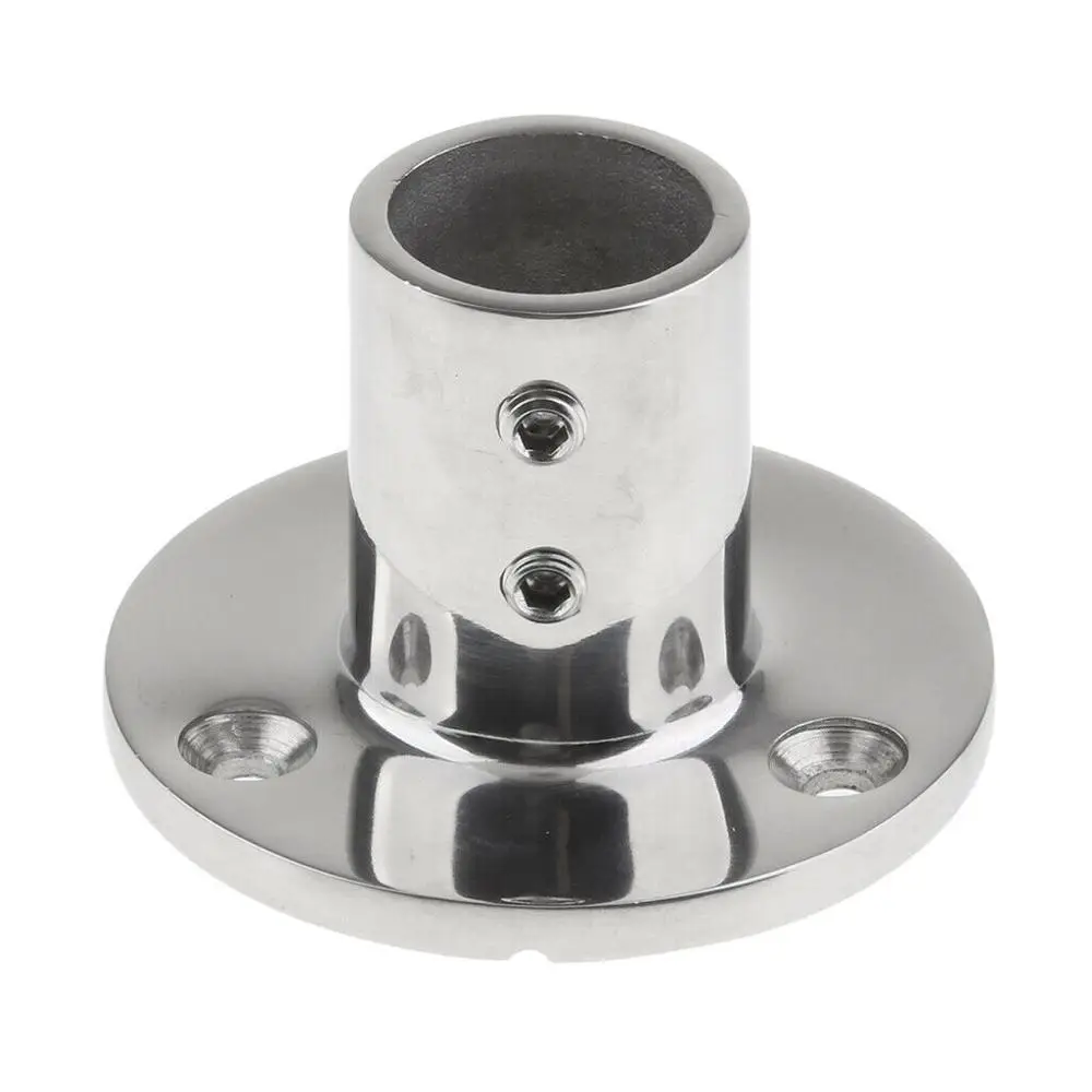 

316 Stainless Steel Boat 7/8" Tube Pipe Base Marine 90° Railing Handrail Fitting Support Durable Reusable Hardware
