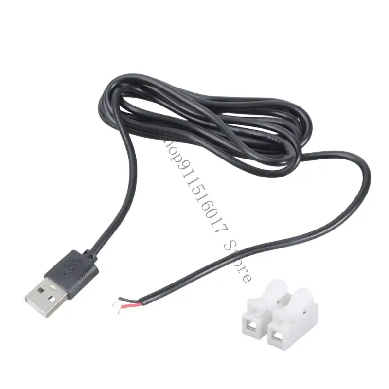 USB2.0 수컷 2 핀 터미널 블록 케이블 5V 전원 코드 스프링 충전 솔루션 100cm/180cm 45ba
