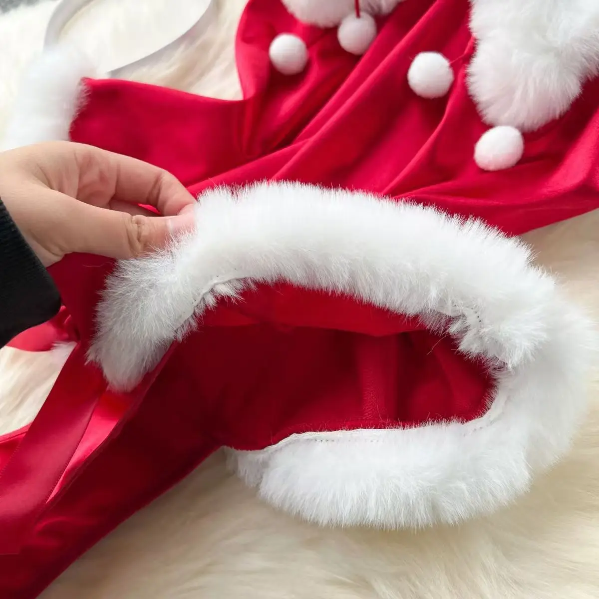 Sexy V-Neck Camisole Women's Bodysuit Bunny Girl Sweet Bow Bobble Patchwork Playsuit Slim Fit Sleeveless Jumper Cosplay Pajamas