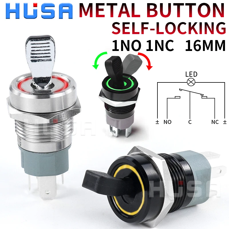 16MM-Self-locking-ON-OFF-Slide-Power-High-Current-Metal-Toggle-Switch ...