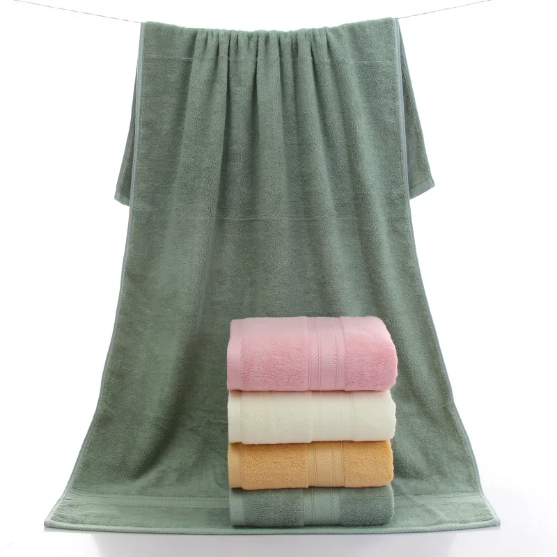

Bamboo Fiber Bath Towel Plain Wide Ribbon 485G Thick Large Bath Towel Bamboo Charcoal Fiber Gift Bath Towel Set