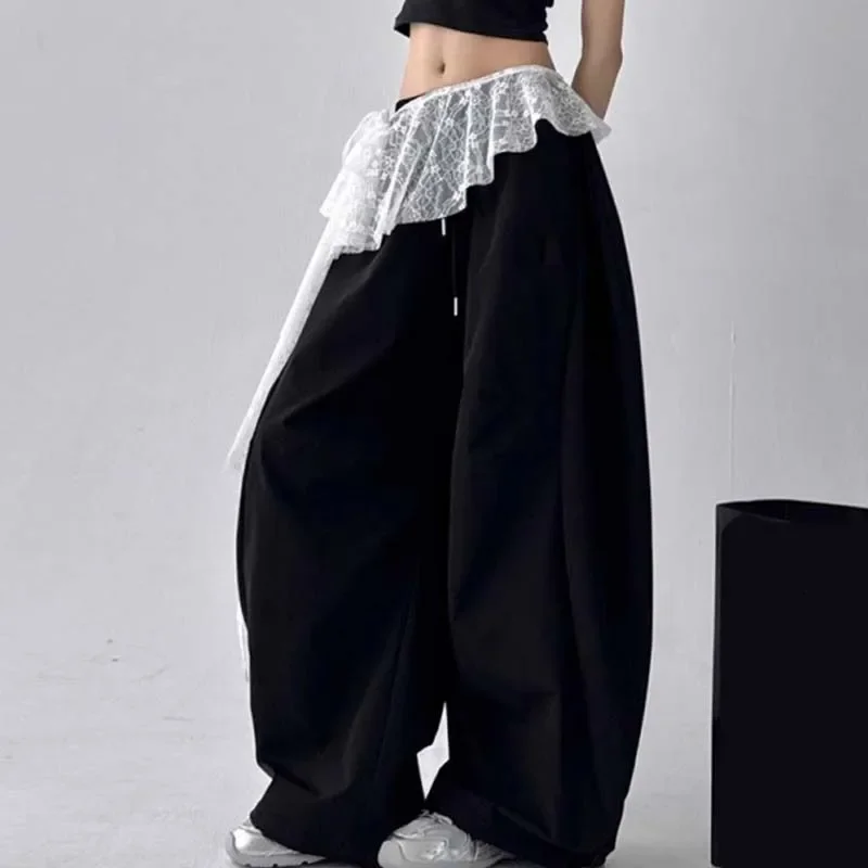 Neuer koreanischer Spitzenrock mit Gürtel im Y2K-Stil, halblanger Rock, Po-Verkleidungsrock, Damenrock mit hoher Taille, kleine Schürze, Schürzen- und Kopfbedeckung – Detail 3
