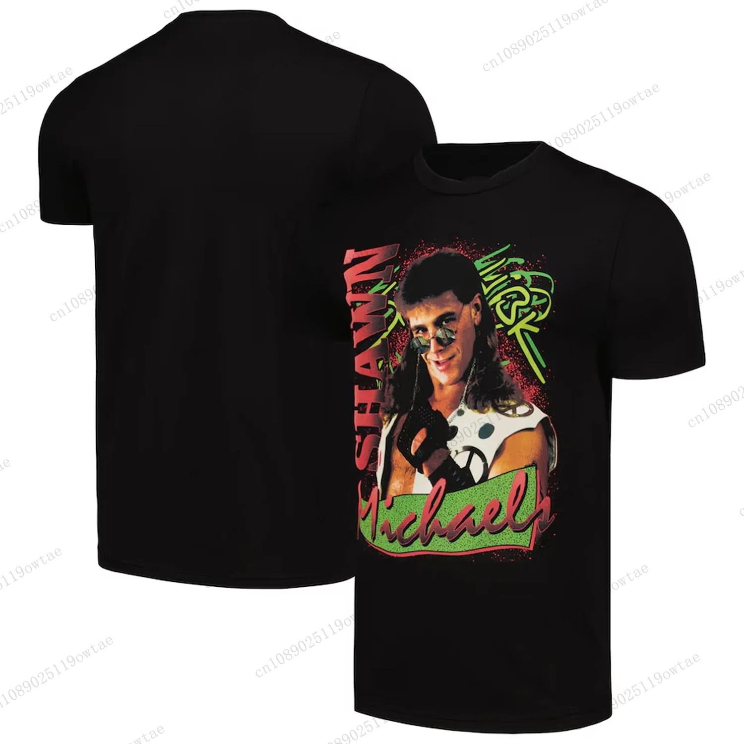 Men's Black Bret Hart Hitman Primitive Fathion Wrestling T-Shirt 2024 Summer New Arrivel  Fighting Style Streetwear Unisex Tops 2