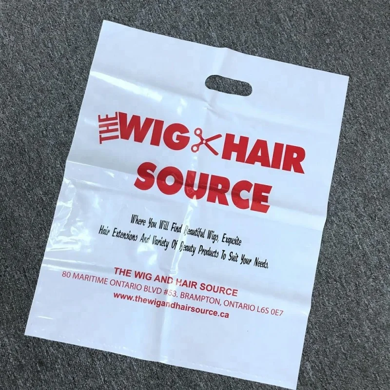 Customized product、Custom Logo Design Printed LDPE Die cut handle Plastic Bag