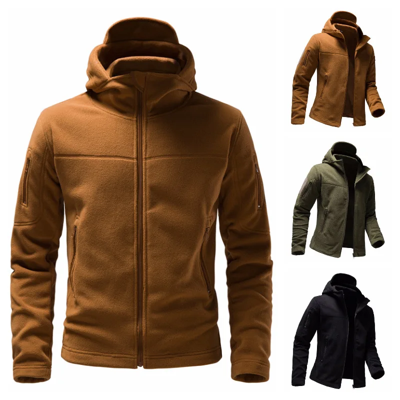 

Spring New Men's Outdoor Multi-pocket Sweater Military Outdoor Hooded Jacket