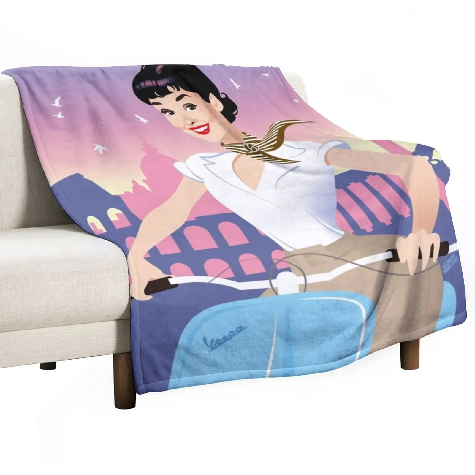 

Rome Throw Blanket Vintage Blanket Sleeping Bag Blanket Beach Blanket