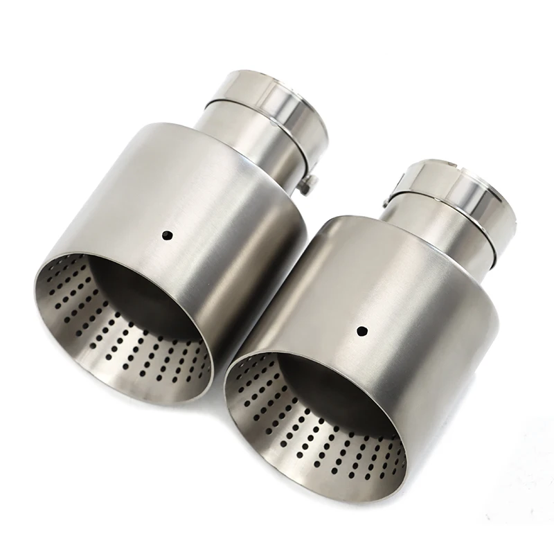 Car Exhaust Tip System 1 Pcs Matte Stainless Steel Car Exhaust Tip System Pipe Universal Exhaust Tip For VW GTI MK7 Golf7 Nozzle 60MM 63mm Muffler
