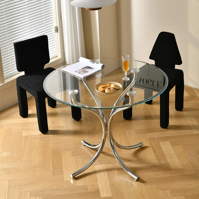 Round Glass Dining Table 100cm Diameter