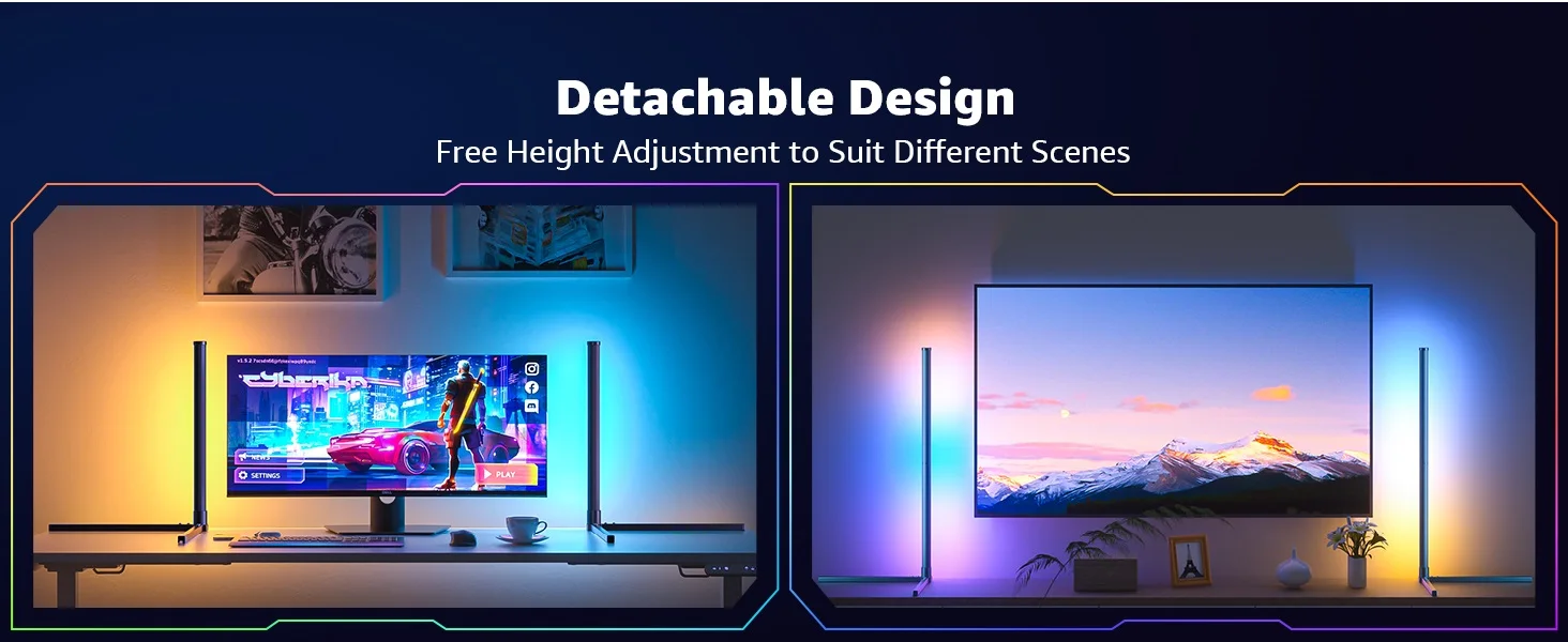 Description Picture 4 of itemSmart LED Corner Floor Lamp RGB Color Changing Music Sync Timer Setting Group Control Work With APP Remote 160CM for Living Room