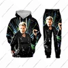Johnny Hallyday 3d Print Hoodie Pants Suit Male Casual Sweashirt Pullover Men Tracksuit Set Fashion Men's Clothing 2Pcs Suits 5