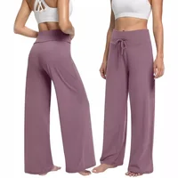 Amazon Slimming High-Waisted Fitness Bell Bottoms Zero Pullover Waist Drawstring Bell Bottoms Casual Sports Trousers For Women