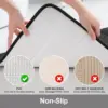 Memory Sponge Stripe Bathroom Non slip, Water Absorbent, Machine Washable Floor Mat 2