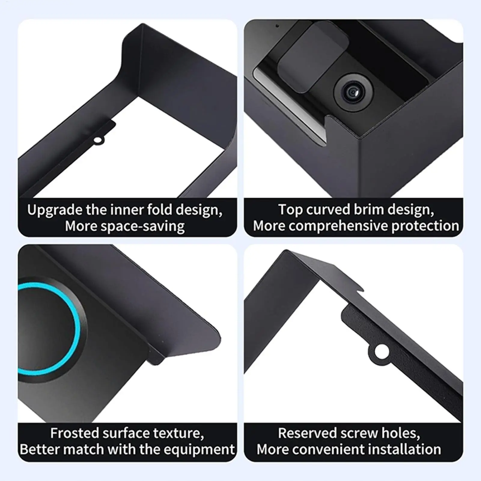 new Doorbell Rain Cover Ring Doorbell Anti-Glare Cover Steel Doorbell Weather-Blocking Cover Protection For Most Doorbells