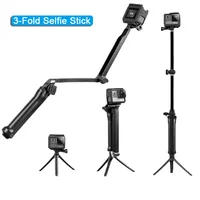 3-Fold Waterproof Selfie Stick 3 Way Stand Monopod Mini Tripod For GoPro 12 11 10 9 8 7  Insta360 Osmo Action Camera Accessories 1