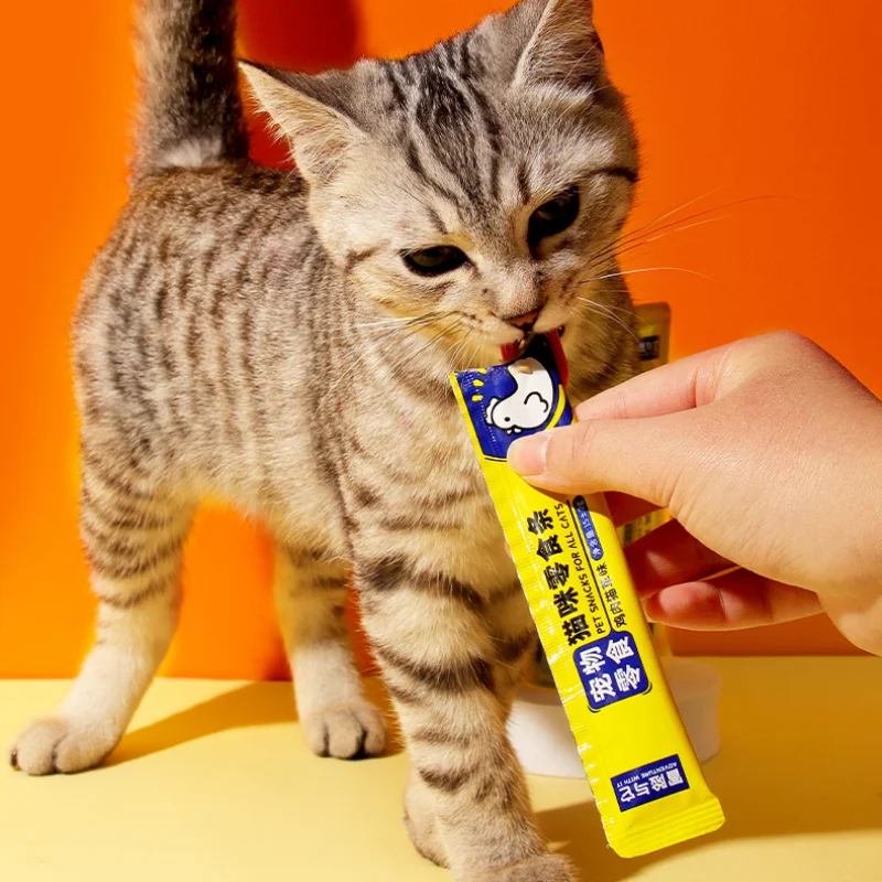 Cat Snacks Cat Grass Chicken Flavor Strips Nutritional Supplements for Kittens Strip Wet Food Mix Pet Food for Feeding cat wet food
