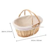 Picnic Basket Small Wicker with Handle Table Storage Baskets Flower Girl Ivory Woven Hanging 3