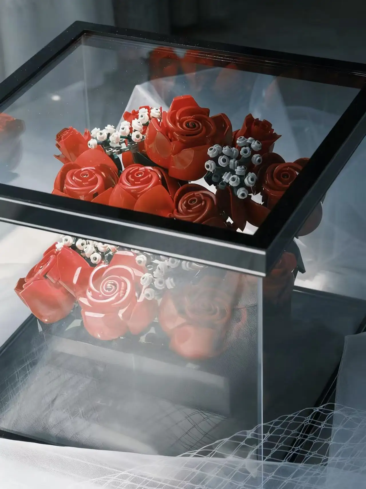 10328 Home Decoration Rose Flower Bouquet Building Blocks Creative Assemble Bricks Toys Gifts for Lovers Anniversary Girls