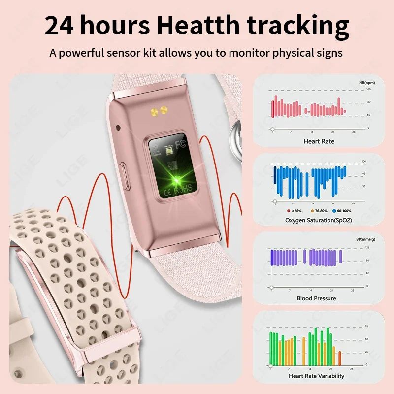 LIGE New Call Reminder Smart Watch Women Sleep Blood Pressure Monitor Smartwatch Men Smart Bracelet Sports Band for Android iOS