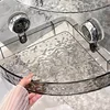 No-Drill Clear Wall Caddy, Light Luxury Style Glacier Pattern Suction Cup Shelf, Drill-Free, Removable, Multifunctional Triangle 1