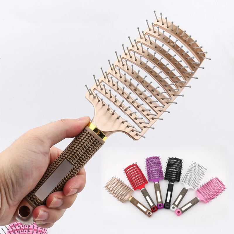 Baby Hair Brush Scalp Massage Comb Hairbrush Bristle&Nylon Women Wet