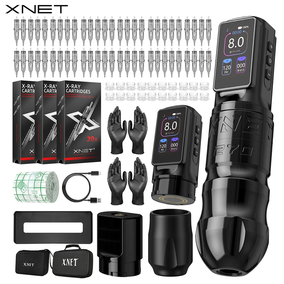 XNET Tornado　Wireless　tattoo machine set XNET Tornado Wireless Tattoo Machine Kit 2000mAh Battery 4mm