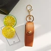1PCS New Leather Lip Balm Bag Keychain Holder Protective Cover Mini Portable Key Bag Lipstick Cosmetics Storage Bag 5