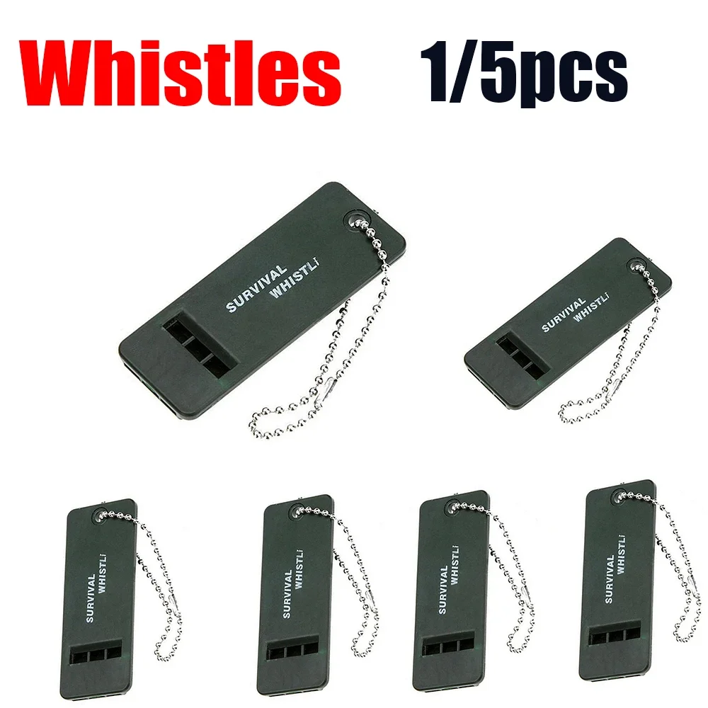 Survival Whistle Portable Frequency Whistle High Decibel Rescue Signaling First Aid Tool For Hiking Camping Mountaineering 5pcs