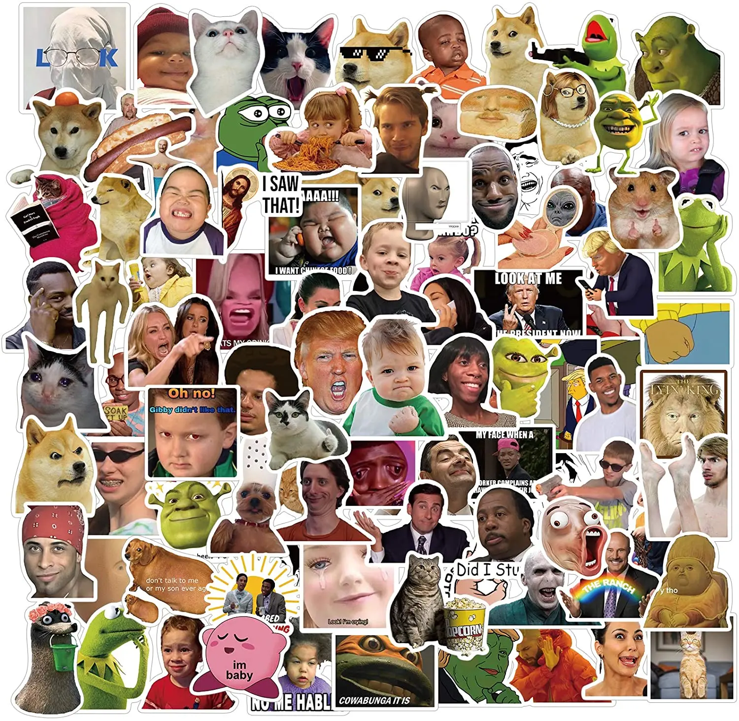 Assorted Pack of Humorous Vinyl Decal Stickers for Laptop, Water Bottle, Notebook, Skateboard, Luggage, Car - Ideal for Graffiti and Kid's Toys (Set of 10/20/50/100) Description Image.This Product Can Be Found With The Tag Names Funny laptop stickers, Funny memes stickers, Skateboard stickers, Stickers water bottles, Vinyl stickers meme