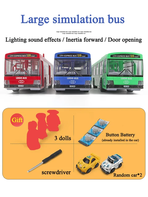 High quality plus size drop-resistant bus bus bus children 3 years old 6 baby simulation inertia bus model toy 2