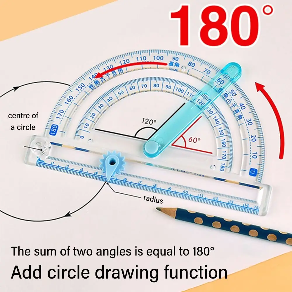 Draw Circle Tool Activity Corner Demonstrator Creative Multi-Function Protractor Ruler Measuring Ruler Student