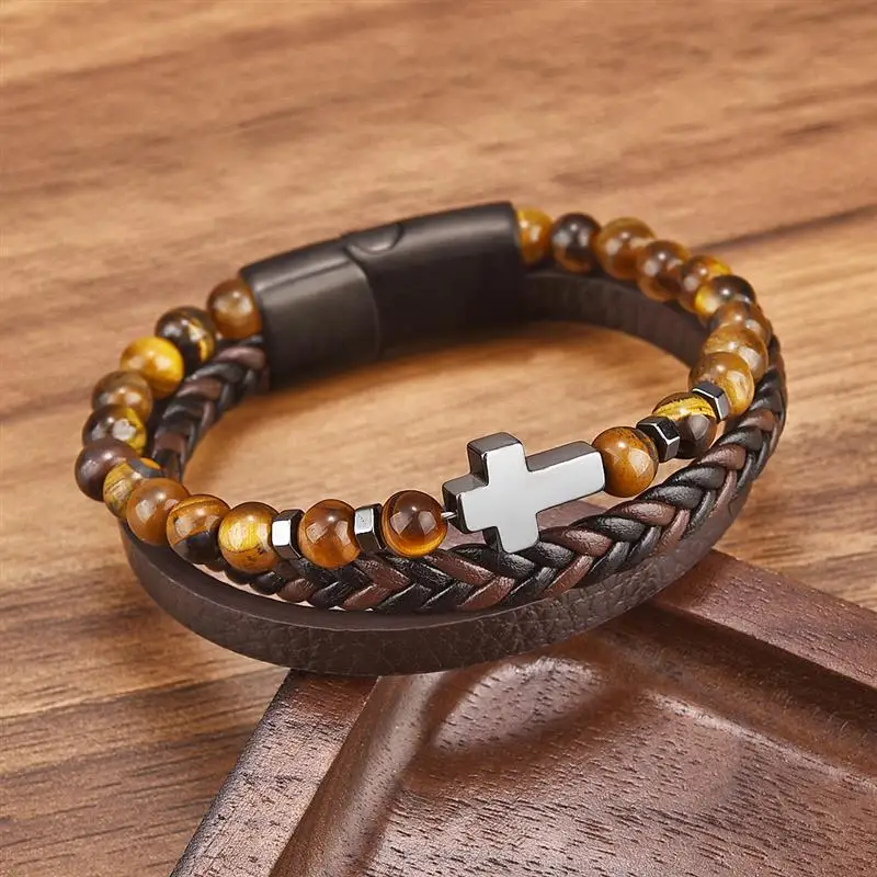 Italy Spain Soccer Fan Leather Braided Bracelet - Unisex Wristband, Triple Cord Bangle 14 thumbnail image