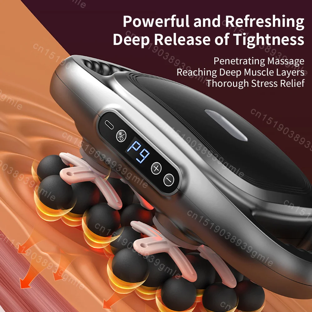 Gym Fitness Tool 22 Heads Electric Massager High Frequency Vibration Fascia Gun Body Relax Shaping Fitness Tool Arm Leg Back Red Light Massage