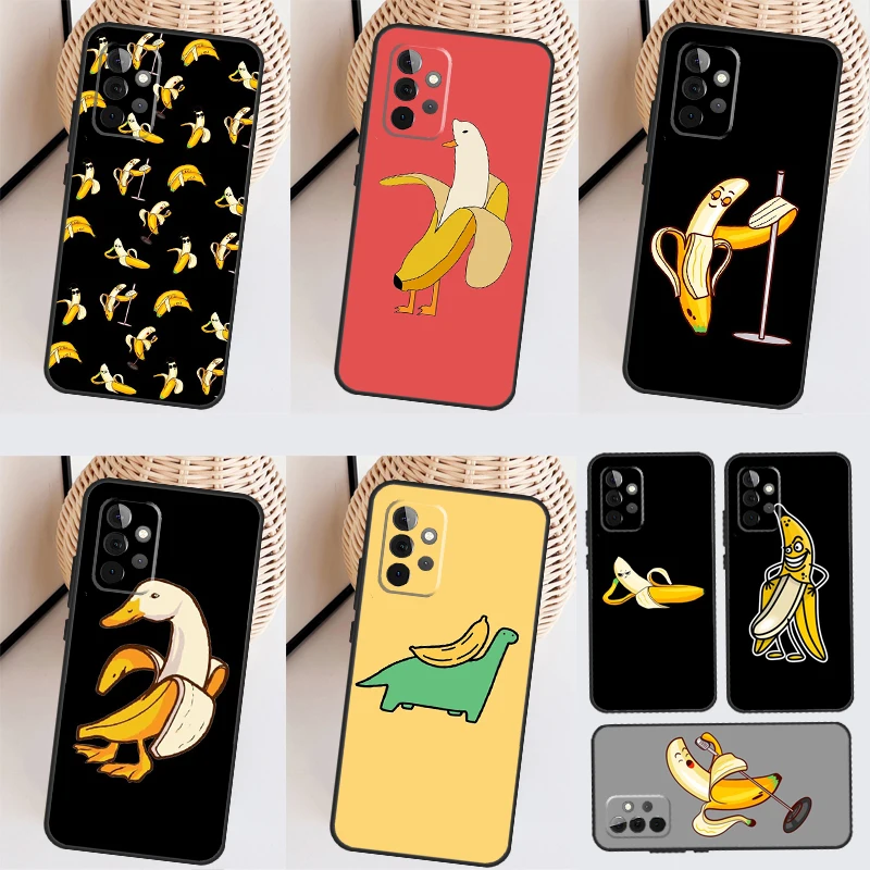Забавный мультяшный Чехол-банан Memes для Samsung Galaxy A54 A34 A24 A14 A53 A52 A13 A23 A33 A12 A22 A32 A42 A71 A51, чехол