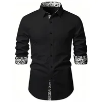 2025 FGKKS hommes chemise blanche flambant neuf à la mode Patchwork à manches longues élastique quatre saisons haute rue mâle robe chemise 4