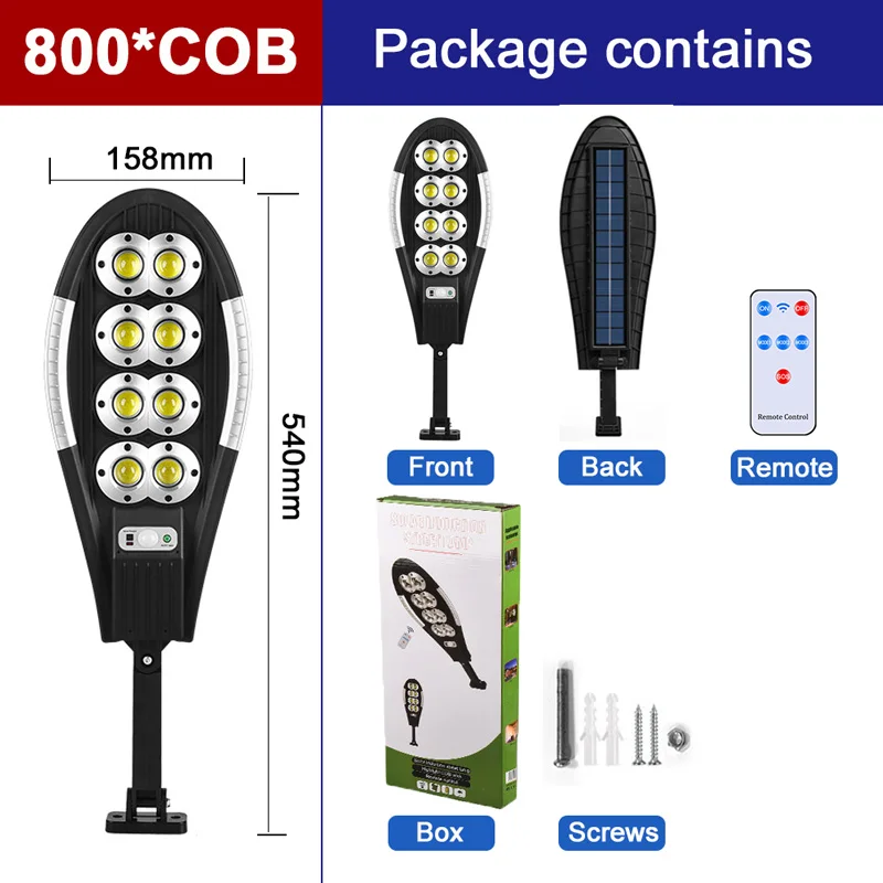 8000W 800COB LED Solar Lights Outdoor 3 Modes Remote Control Motion Sensor Waterproof Security Wall Lights for Garden Garage bright solar lights Solar Lamps