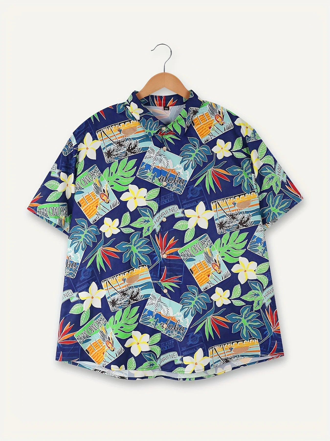 Summer Fashion New Hawaiian Style Men's Short-Sleeved Shirt Beach Vacation Beach Party Wear Men's Oversized Tops SIZE S-5XL 2