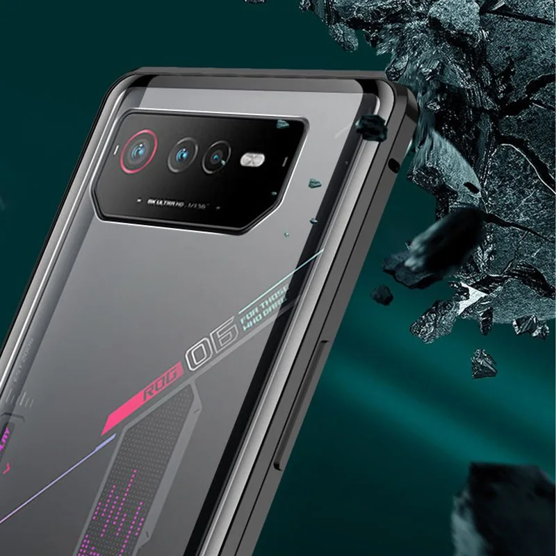 Capa For Asus ROG Phone 6 Pro Tempered Glass Phone Case For ROG Phone 6 5 5S Pro 360 Double Sided Magnetic Protective Flip Cover