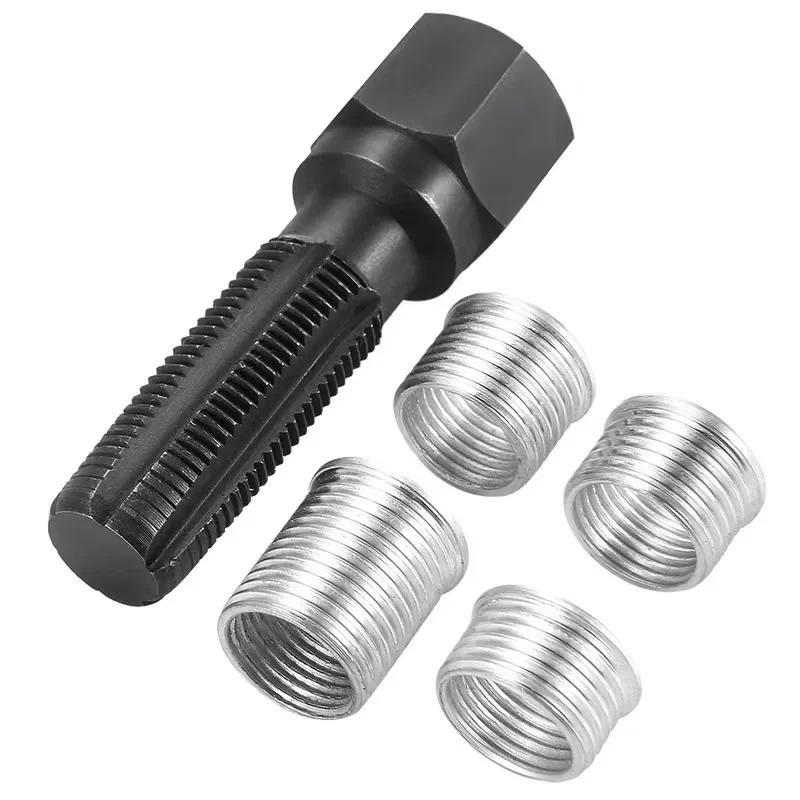 자동차 공구 1세트 M14 x 1.25 점화 플러그 리스레더 키트 점화 플러그 자동차 실린더 나사 수리 키트 14mm 나사 수리 도구
