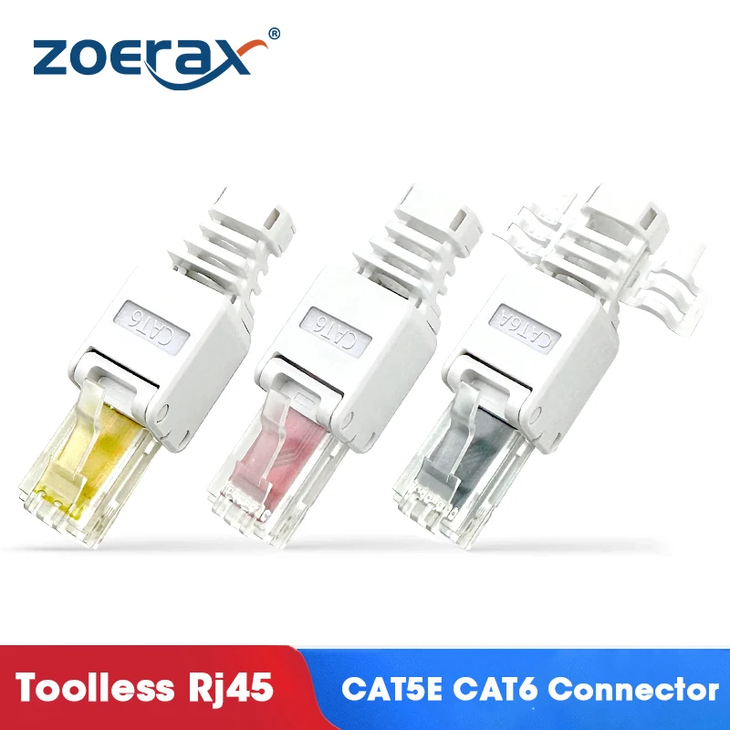 ZoeRax 1PCS Tool Free RJ45 CAT6 Connector Ethernet Termination Plugs, 23AWG  to 26AWG Cable Internet Plug Installation Toolless