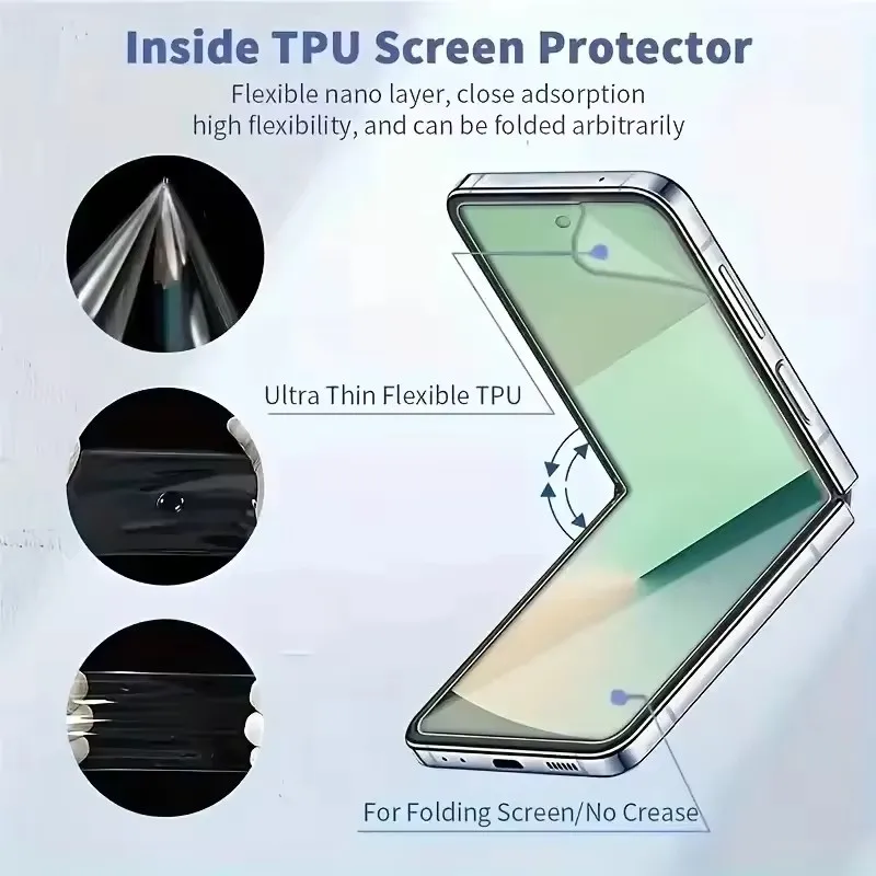 3 Stück Full Cover Hydrogel Film für Samsung Galaxy Z Flip 6 4 5 3 5G Displayschutzfolie – Detail 2