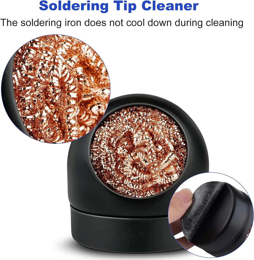 Soldering Iron Tip Cleaner Solder Tip Cleaning Brass Wire Sponge Stand Set Holder