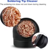 Welding Soldering Iron Tip Cleaner, Solder Tip with Cleaning Brass wire sponge, W/Stand Set Holder Black, No Water Needed 5