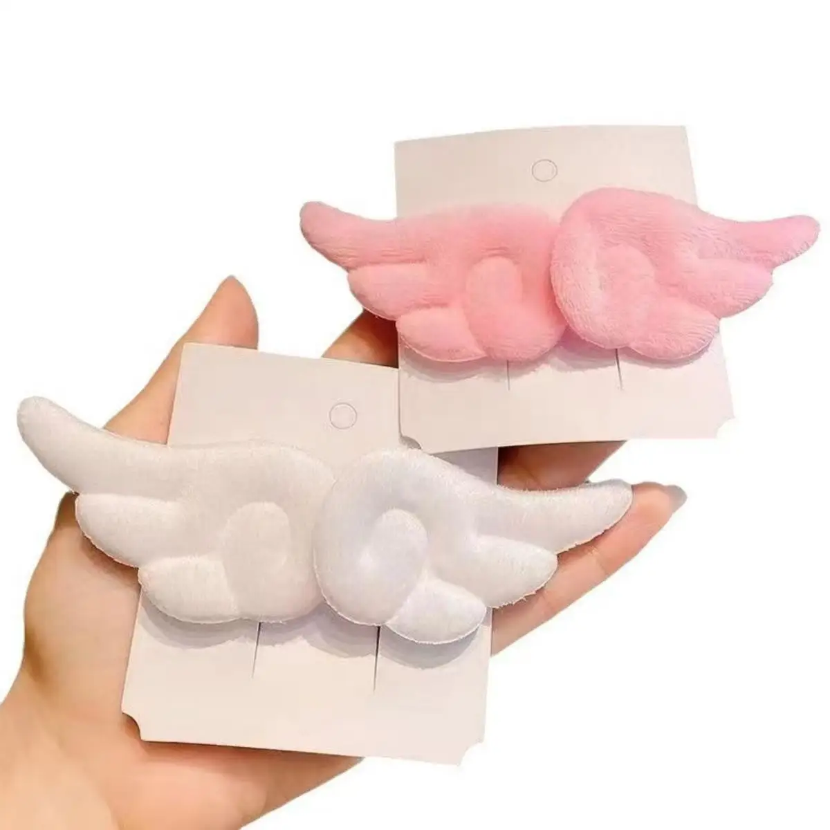 2Pcs Sweet Angel Wing Plush Hair Clips Girl Bangs Cute Hairpin Simple Hairclip Ornament Fashion Hair Accessories Side Clip 2Pcs Sweet Angel Wing Plush Hair Clips Girl Bangs Cute Hairpin Simple Hairclip Ornament Fashion Hair Accessories Side Clip
