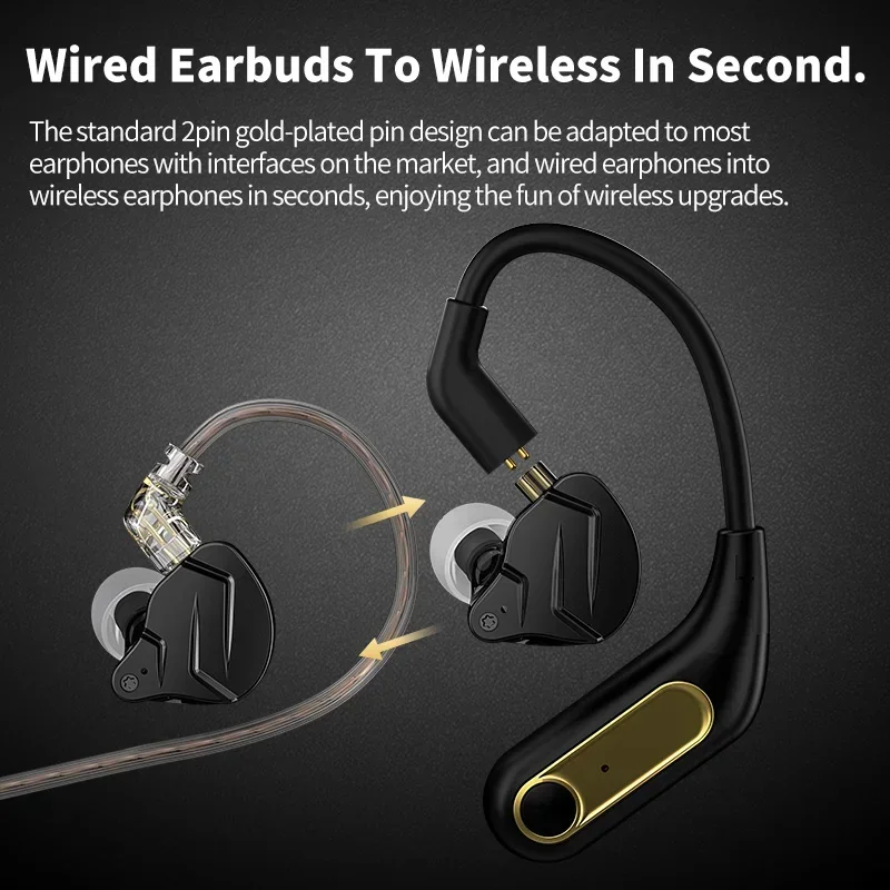 KZ AZ15 및 ZS10 PRO X 무선 인이어 하이파이 IEM 음악 베이스 헤드셋, 무선 블루투스 호환 5.2 헤드폰 케이블 이어 후크